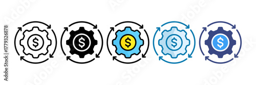 Circular Economy Icon Set Multiple Style Collection