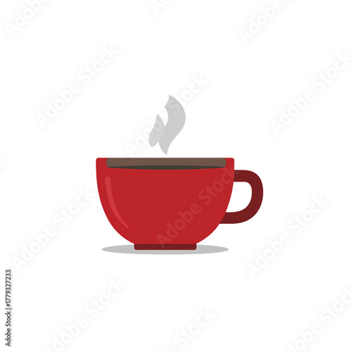 flat 2D icon vector illustrator a steaming coffee