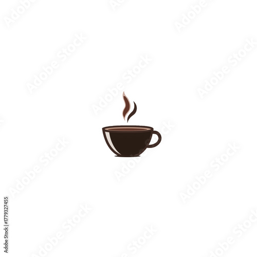 flat 2D icon vector illustrator a steaming coffee