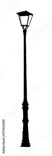 Isolated graphic of antique street lamp light