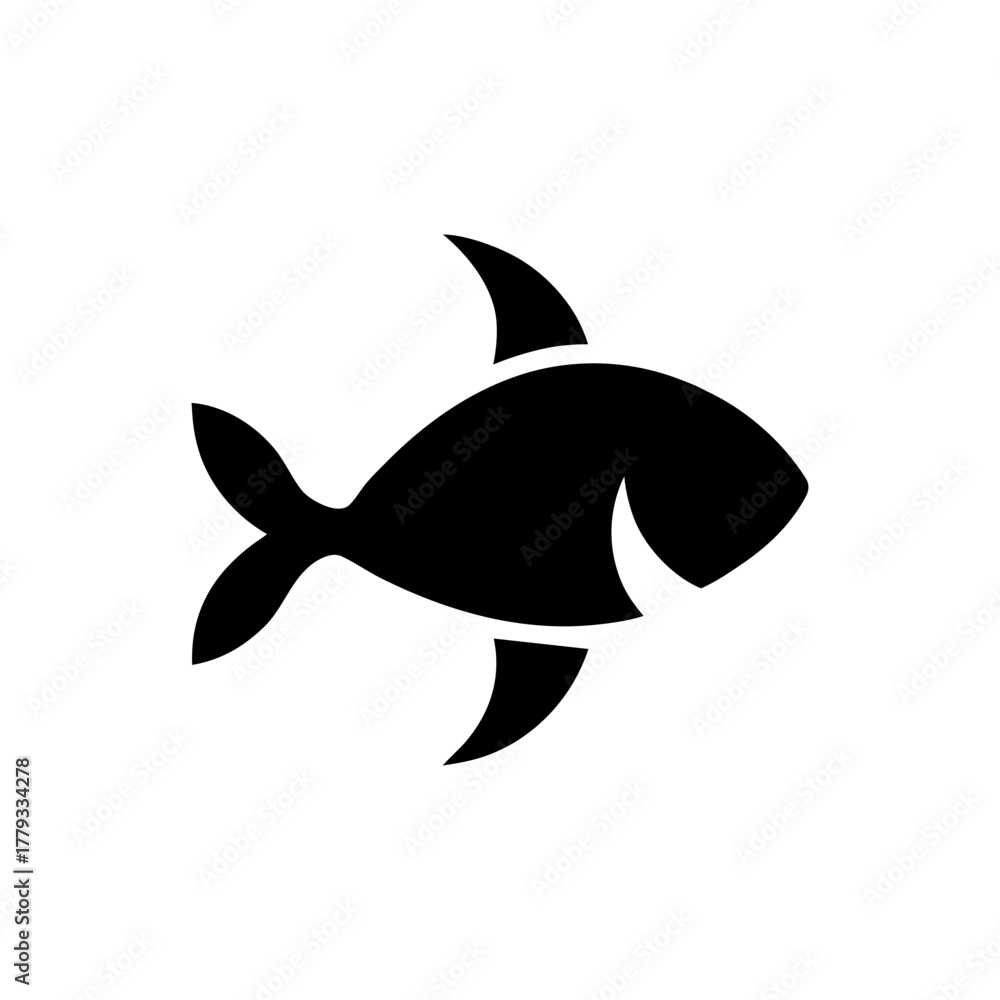 Fototapeta premium Minimal ocean life fish icon set vector illustration with white background for aquatic nature and marine wildlife concept design 