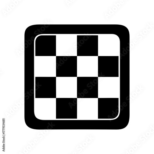 Minimal square chessboard silhouette vector illustration with white background for strategy game and classic board design concept 