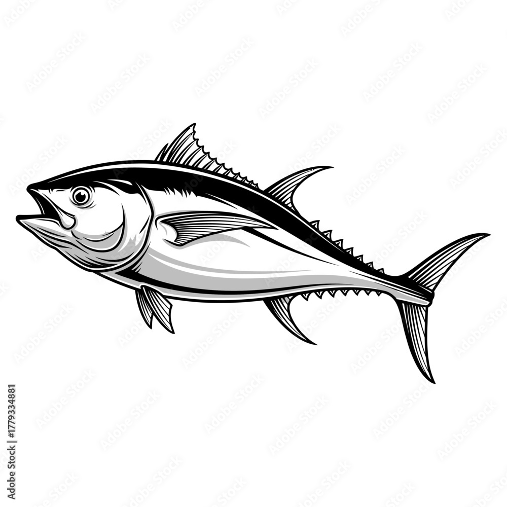 Obraz premium tuna fishing illustration logo vector image t shirt