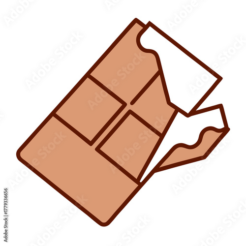 chocolate bar isolated on white background