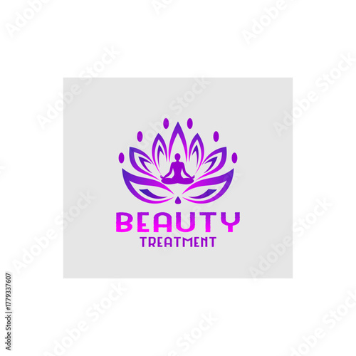 very simple lotus flower yoga spa logo