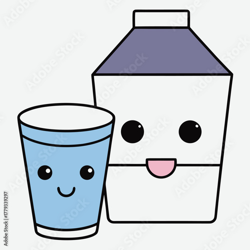 vector illustration of a glass of milk