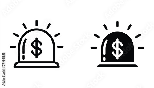 Emergency Fund Icon set. Financial aid management. Save savings. Vector illustration for web design isolated on white background.