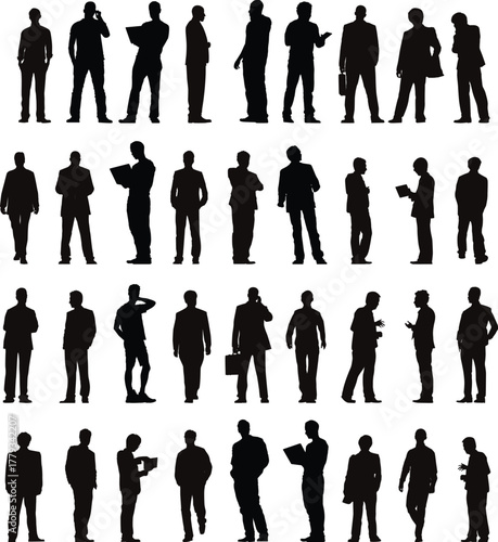 business man and women people silhouettes