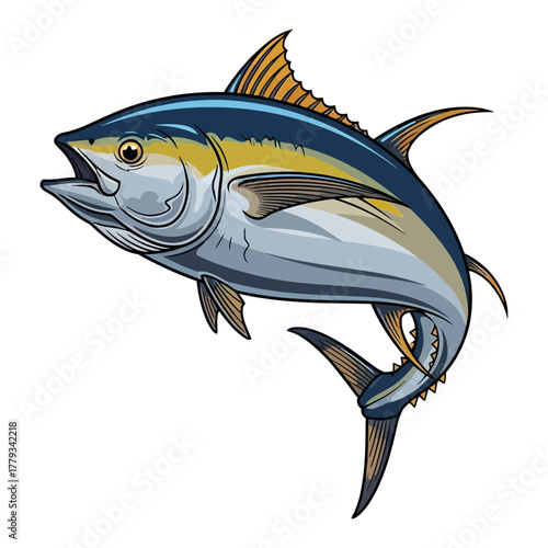 tuna fishing illustration logo vector image t shirt