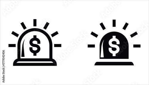 Emergency Fund Icon set. Financial aid management. Vector illustration for web design isolated on white background.