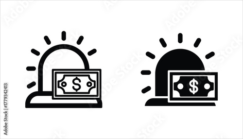 Emergency Fund Icon set. Financial aid management. Vector illustration for web design isolated on white background.