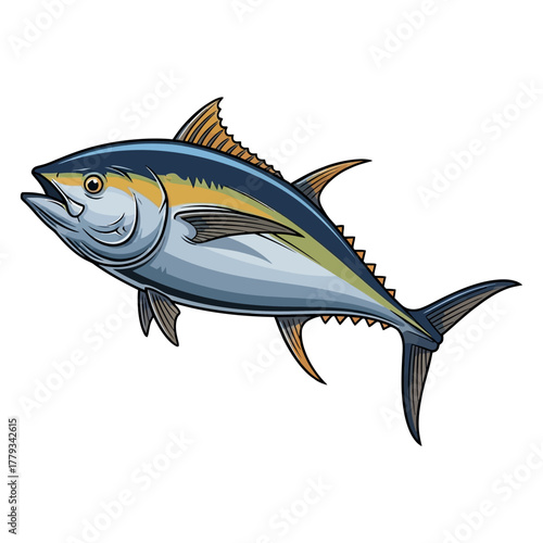 tuna fishing illustration logo vector image t shirt
