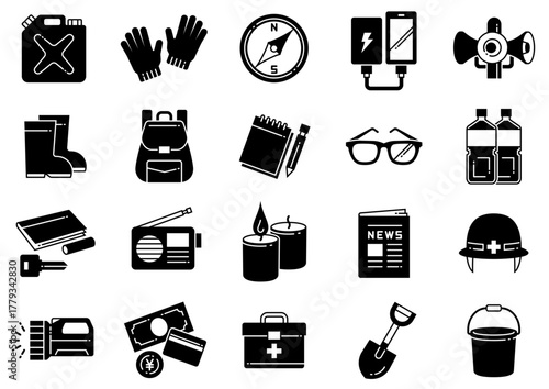 災害・防災アイコン08　Disaster Prevention icons