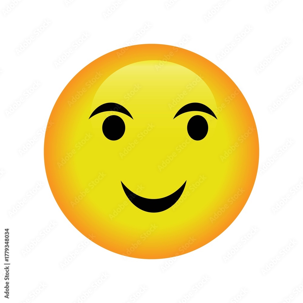Fototapeta premium Colorful yellow emoji face illustration symbolizing positive energy and emotion 