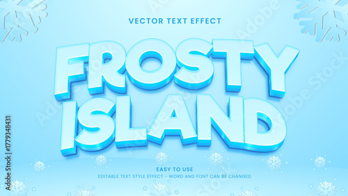 frosty island editable text effect 3d