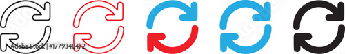 Collection of circular refresh icons displayed on a clean background for web and graphic design applications