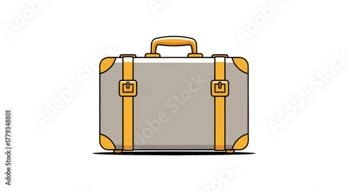 Vintage suitcase with brass clasps and handle, perfect for travel and retro aesthetics