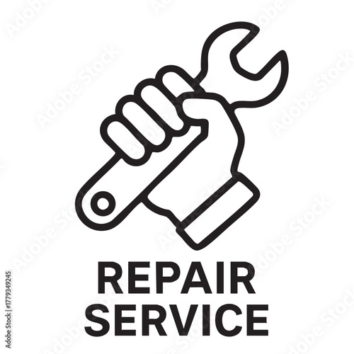 A hand holding a wrench symbolizing repair and maintenance services