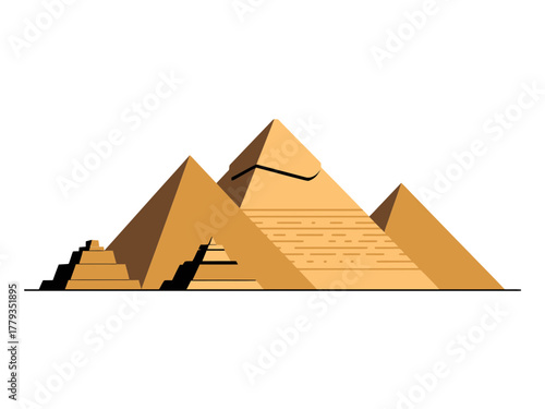 The iconic pyramids stand as a testament to ancient Egyptian civilization and engineering.