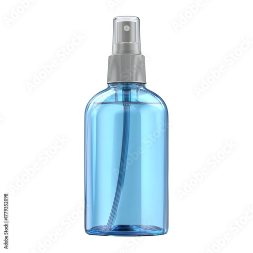 Compact Blue Spray Bottle for Liquid Storage and Dispensing.