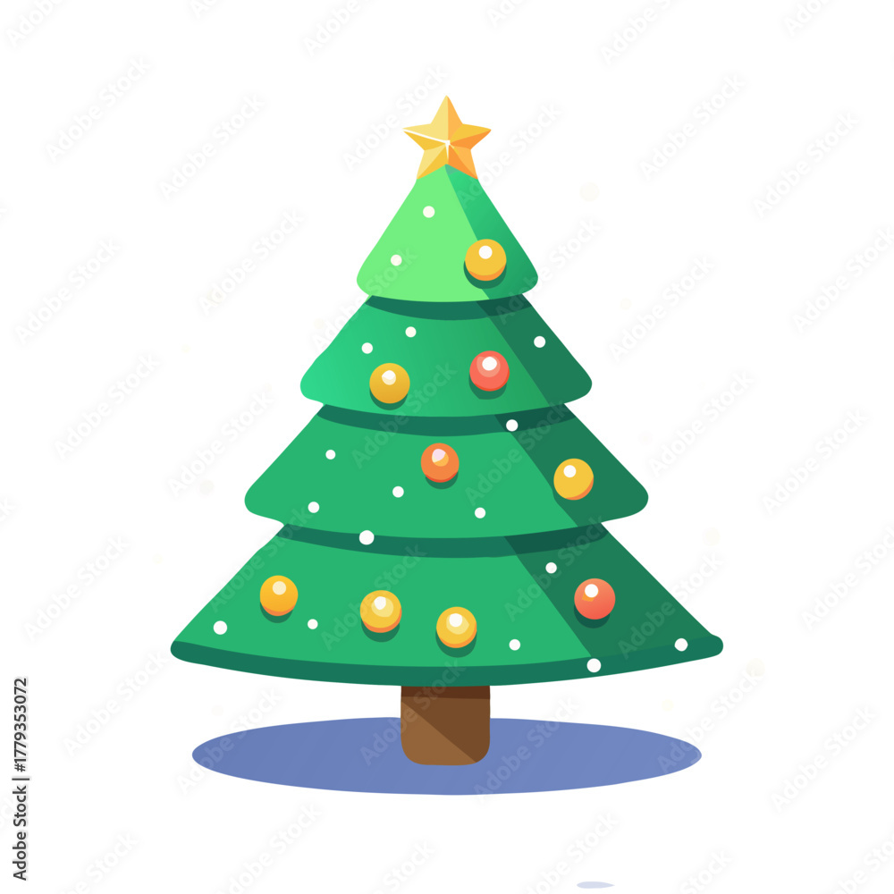 Fototapeta premium Cute Decorated Christmas Tree