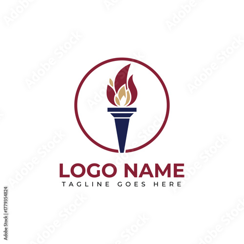 Inspiring torch logo signifies knowledge, progress, and achievement for academic or corporate branding