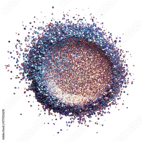 Sparkling Blend of Colorful Glitter Scattered on a White Surface for Creative...