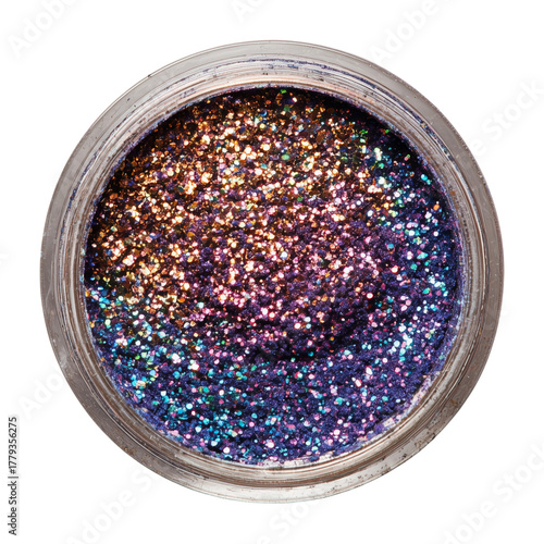 Sparkling Blend of Colorful Glitter Scattered on a White Surface for Creative...