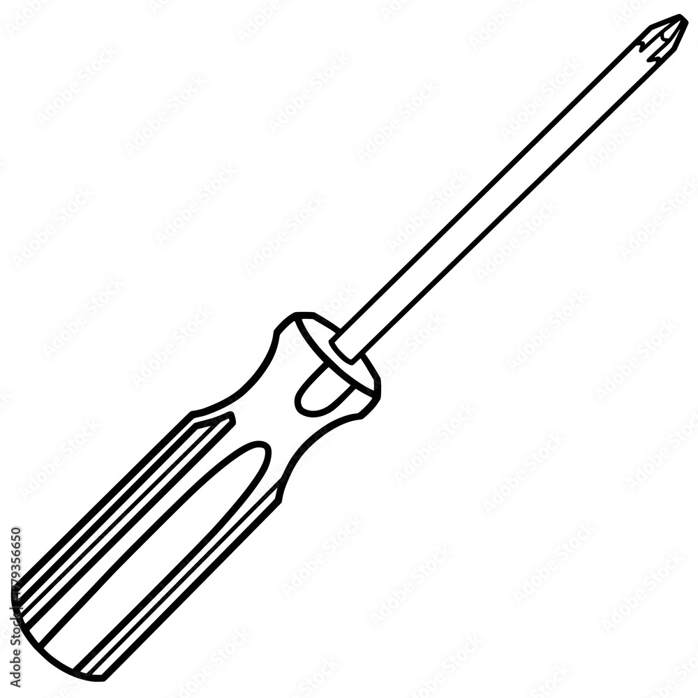 Fototapeta premium Phillips Head Screwdriver Outline