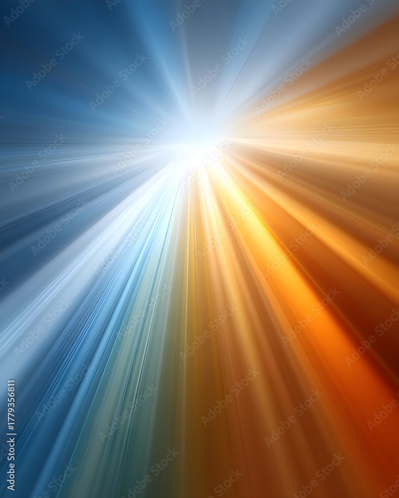 Fototapeta premium Dynamic Light Rays with Blue and Orange Tones in Abstract Background