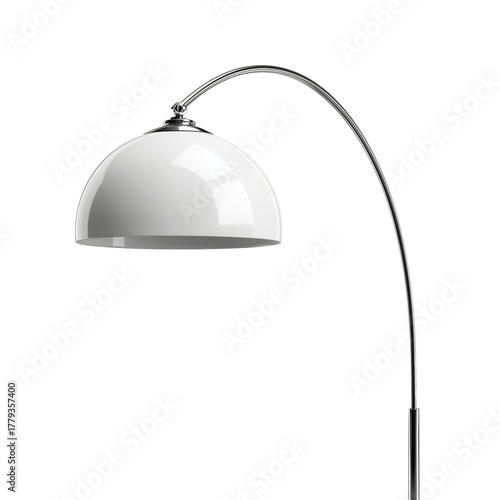 Modern Arc Floor Lamp With Dome Shade, Perfect for Stylish Living Spaces.