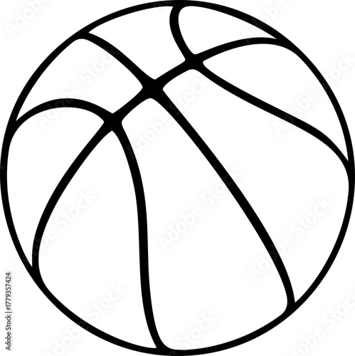 basketball ball doodle icon