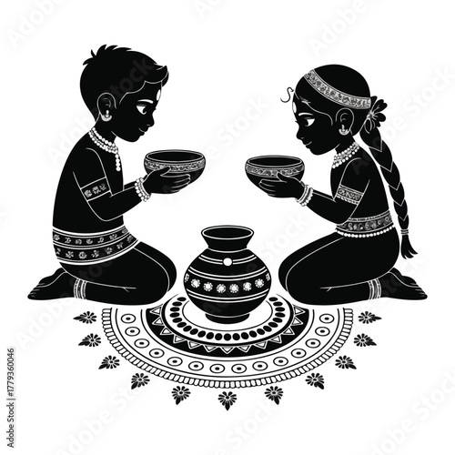 Cute cartoon vector illustration of Hindu god Ganesha in a fun artistic design