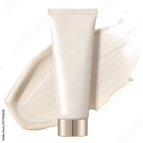 Creamy Skincare Product Displayed With a Smooth Applicator on a Light Background