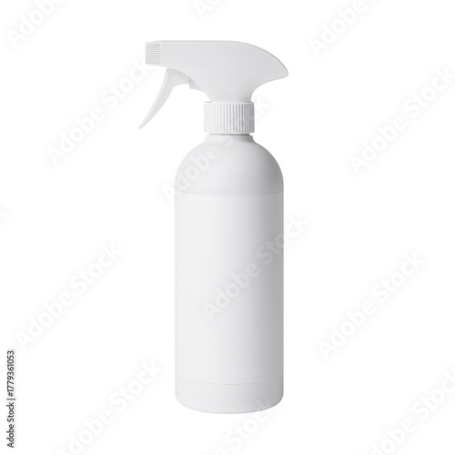 Simple White Spray Bottle for Personal Care or Cleaning Solutions in a Minima...