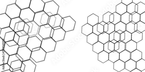 Abstract white hexagon geometric pattern background. Futuristic digital high-technology banner eps 10
