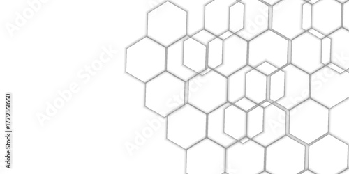 Abstract white hexagon geometric pattern background. Futuristic digital high-technology banner eps 10