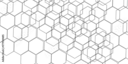 Abstract white hexagon geometric pattern background. Futuristic digital high-technology banner eps 10