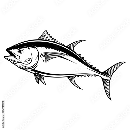tuna fishing illustration logo vector image t shirt