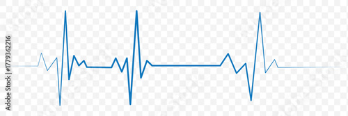 Heartbeat rhythm line illustration on white background representing health and medicine
