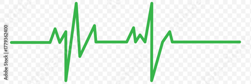 Heartbeat rhythm line illustration on white background representing health and medicine