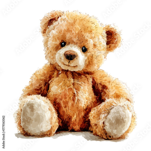 Watercolor painting of Teddy, detailed and artistic vector illustration on a white background.
