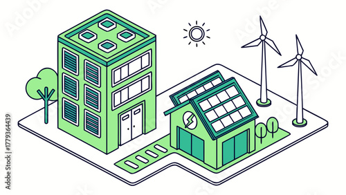 Ключові слова сказал:

Isometric eco-friendly crypto mining facility powered by solar panels and wind turbines in sustainable environment