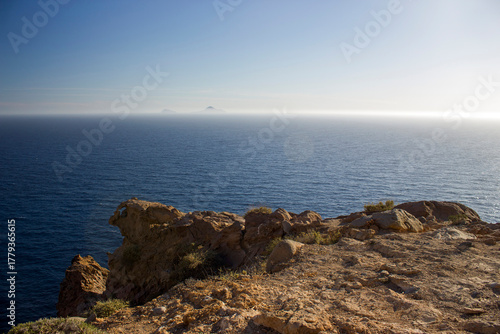 Fototapeta Naklejka Na Ścianę i Meble -  Santorini island - view of Aegean sea