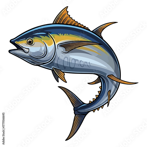tuna fishing illustration logo vector image t shirt