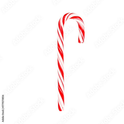 Red and White Candy Cane Stands Alone, Symbolizing Holiday Cheer and Festive ...