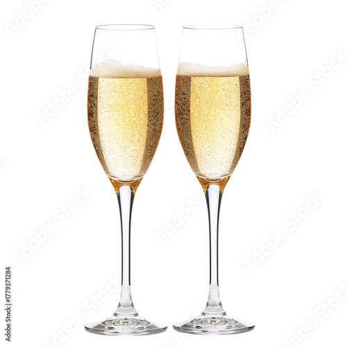 Celebrate With Two Elegant Glasses of Sparkling Wine on a Festive Occasion
