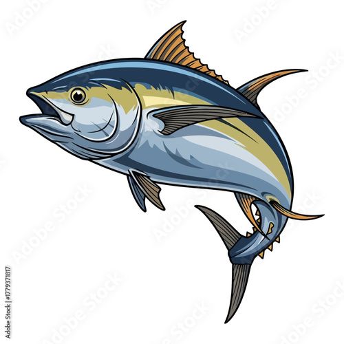 tuna fishing illustration logo vector image t shirt