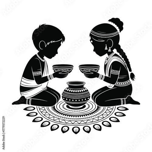 Cute cartoon vector illustration of Hindu god Ganesha in a fun artistic design