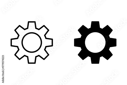 Gear icon set. Gear Settings symbol, cogwheel. Functions symbol. Settings icon vector Illustration.	